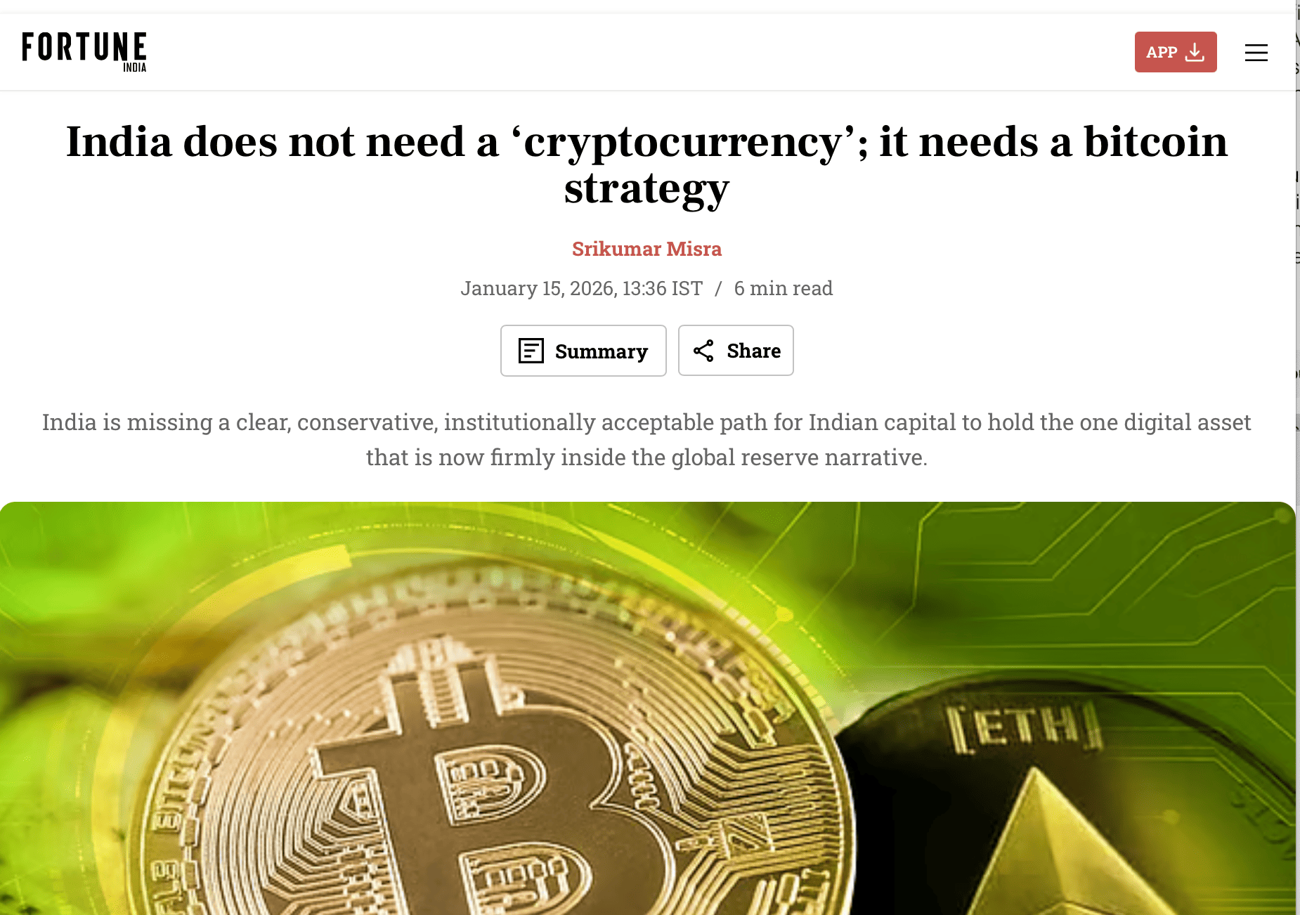 India does not need a ‘cryptocurrency’; it needs a bitcoin strategy